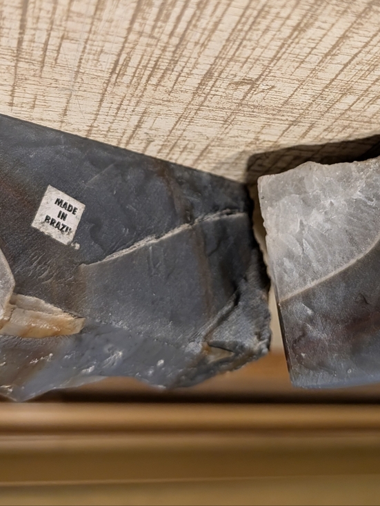 Pair Of Agate Geodes Bookends or Design Pieces Natural Color w/ Quartz Center - Picture 7 of 15